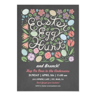 Chalkboard Easter Egg Hunt and Brunch Card