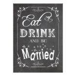Chalkboard Eat Drink And Be Married Wedding Invite