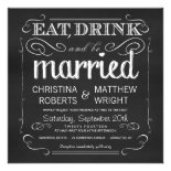 Chalkboard Eat Drink be Married Invitations