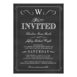 Chalkboard Fancy Monogram Wedding Invitations