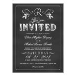 Chalkboard Fancy Monogram Wedding Invitations