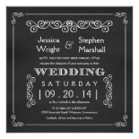 Chalkboard Fancy Square Wedding Invitations
