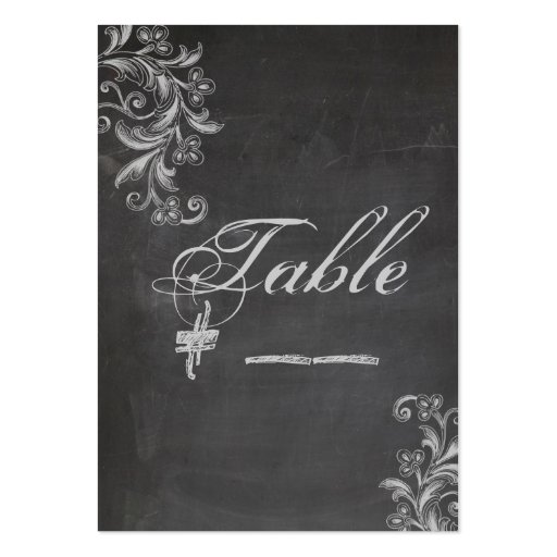 Chalkboard Floral Table Number Card Business Card (front side)