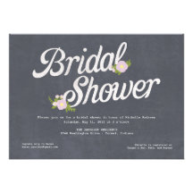 Chalkboard Florals Bridal Shower Invitation