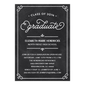 Chalkboard Frame Graduation Party Invitation