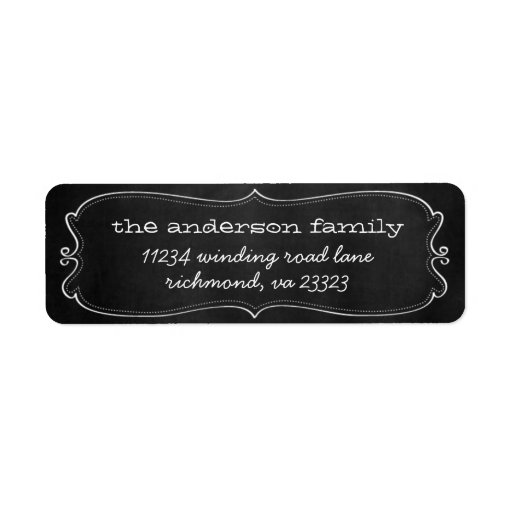 Chalkboard Frame Return Address Label Zazzle