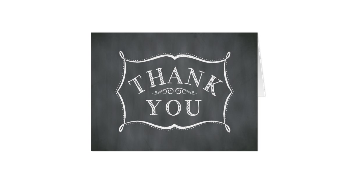 chalkboard frame thank you card zazzle photo frame thank you cards