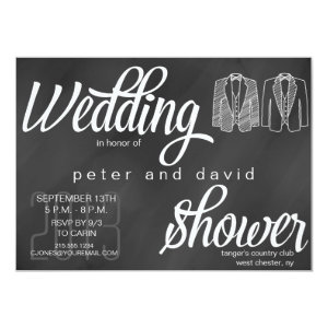Chalkboard Gay Wedding Shower Invitation