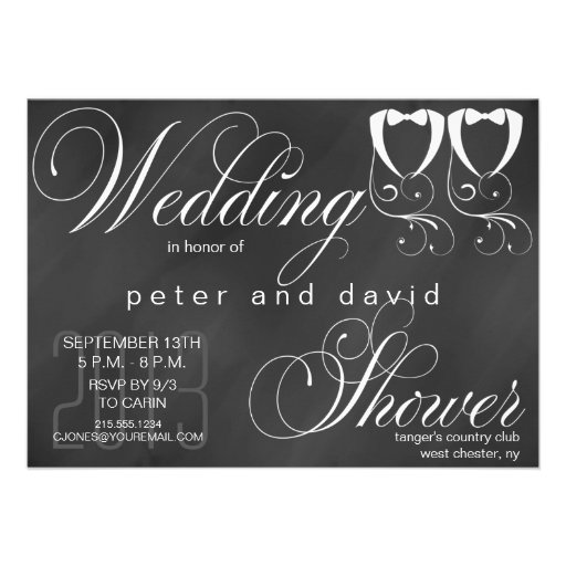 Chalkboard Gay Wedding Shower Invitation