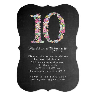 10th birthday invitation