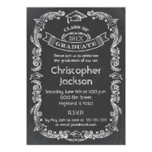 Chalkboard Graduation Invitation