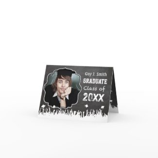 Chalkboard Graduation Invitation Your Photo Greeting Card