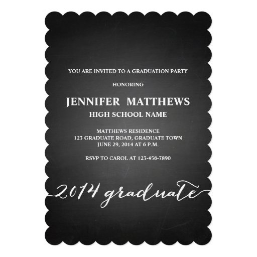 Chalkboard Graduation Party Invitation