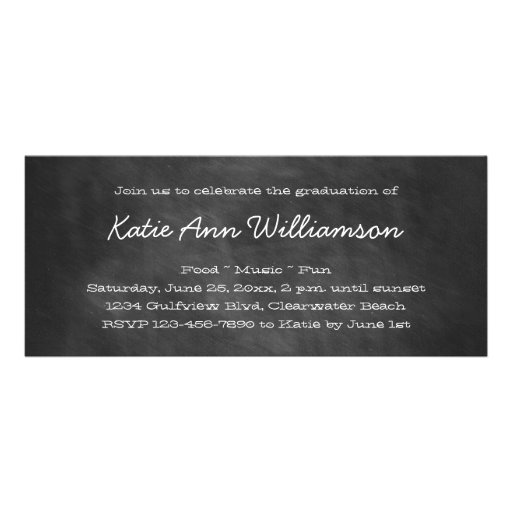 Chalkboard Graduation Party Invitations (front side)