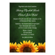 Chalkboard Green Sunflower Wedding Invitations