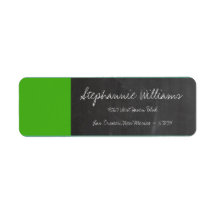 Chalkboard Green Wedding Return Label
