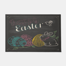 Chalkboard Happy Easter 24" x 36" Doormat