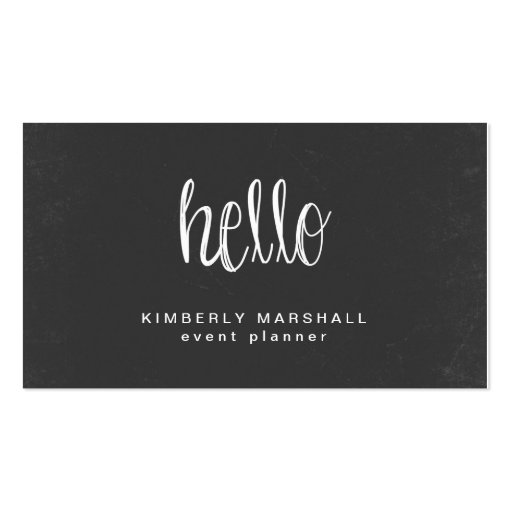 Chalkboard Hello Business Cards / Peach (front side)