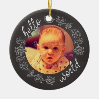 Chalkboard Hello World Baby's First Personalized