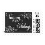Chalkboard Hibiscus Happy Holidays Swirly Script Stamps