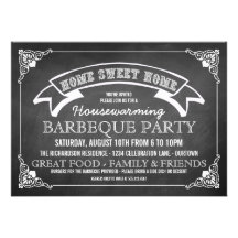 Chalkboard Housewarming BBQ Party Invitation