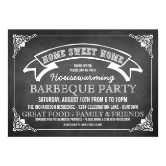 Chalkboard Housewarming BBQ Party Invitation