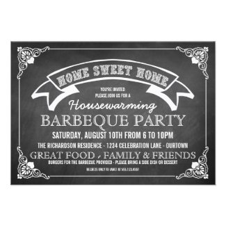 Chalkboard Housewarming BBQ Party Invitation