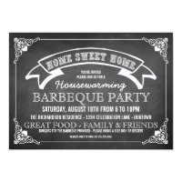 Chalkboard Housewarming BBQ Party Invitation