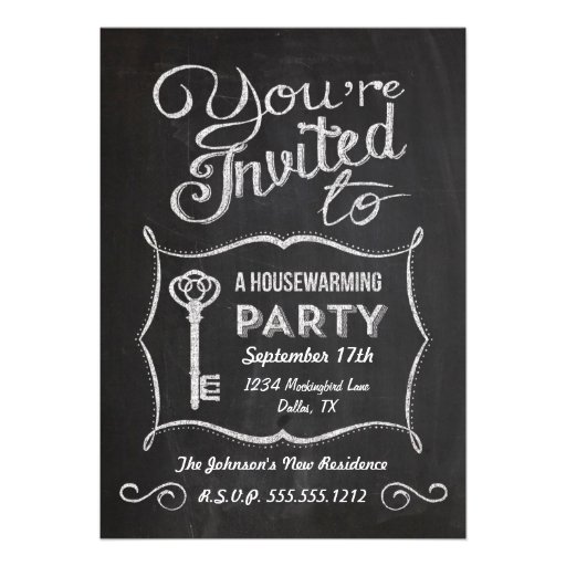Chalkboard Housewarming Invitation (front side)