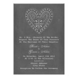 Chalkboard Inspired Heart Wedding Invitation