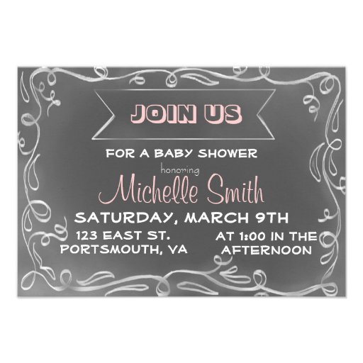 Chalkboard Inspired Invitation