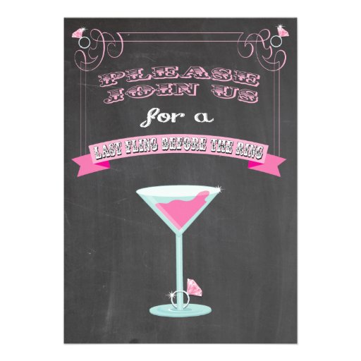 Chalkboard Last Fling Before the Ring Invitation