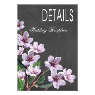 Chalkboard Lilac Branches Watercolor Directions Personalized Invitation