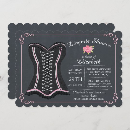 Chalkboard Lingerie Bridal Shower Invitation Zazzle