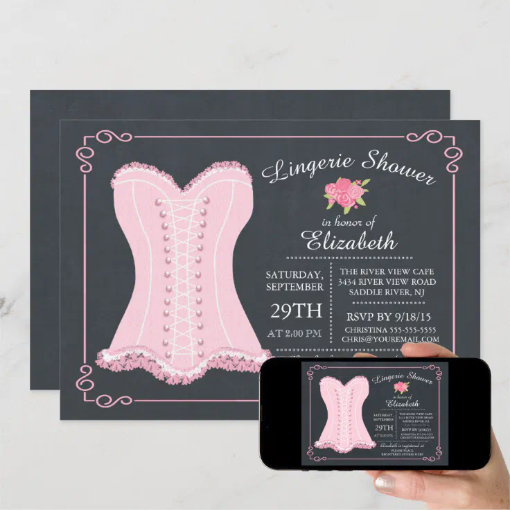 Chalkboard Lingerie Bridal Shower Invitation Zazzle