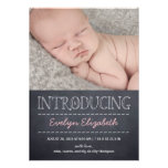 Chalkboard Look Birth Announcement - Pink invitations