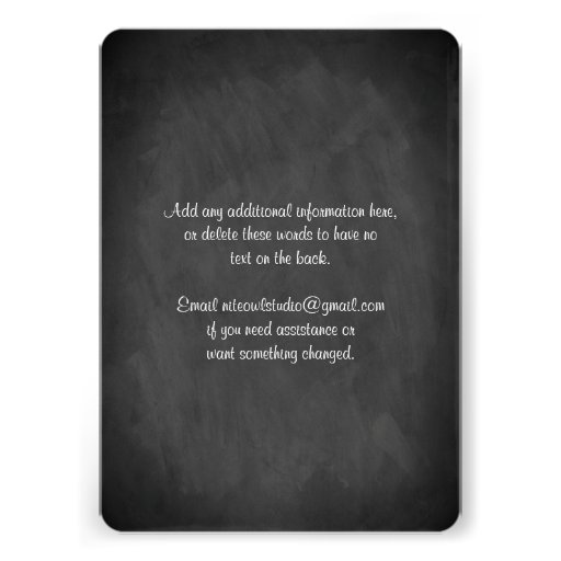 Chalkboard LOOK Confirmation Invitation