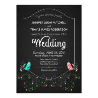 Chalkboard Lovebirds Wedding Invitations