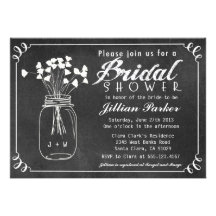 Chalkboard Mason Jar Bridal Shower Invitation