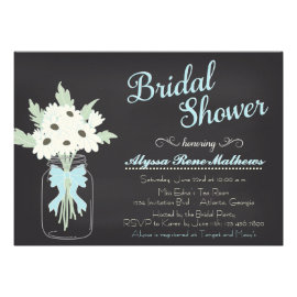 Chalkboard Mason Jar Bridal Shower Invitation