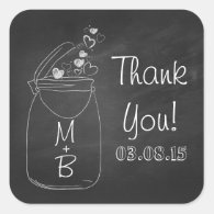 chalkboard mason jar thank you stickers