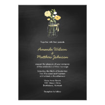 Chalkboard Mason Jar Wedding Invitations