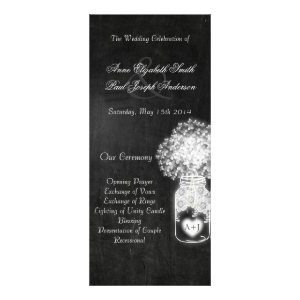 Chalkboard mason jar wedding programs II Custom Rack Card