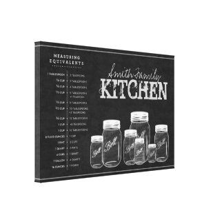 Chalkboard Mason Jars Kitchen Canvas Gallery Wrapped Canvas