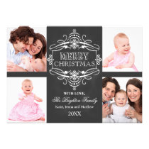 Chalkboard Merry Christmas Holiday Photo Card invitations
