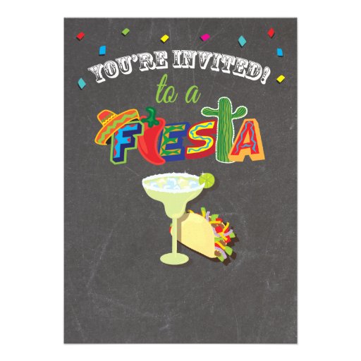 Chalkboard Mexican Fiesta Bachelorette Party Announcement