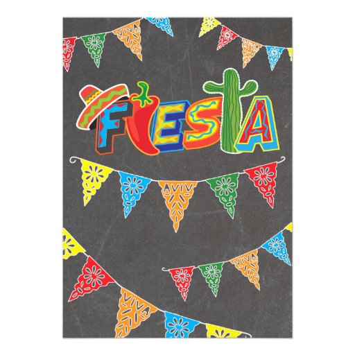 Chalkboard Mexican Fiesta Couples Baby Shower Invitation