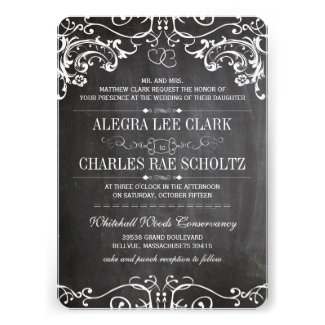 Chalkboard Modern Vintage Typography Invite