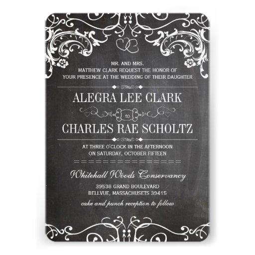 Chalkboard Modern Vintage Typography Invite