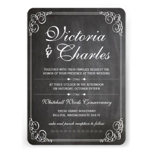 Chalkboard Modern Vintage Typography Invite